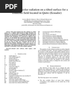 Solar Radiation On Quito-Ecuador
