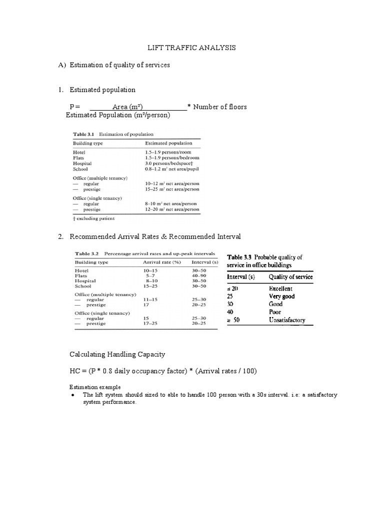 Lift Traffic Analysis Download Free Pdf Elevator Transport