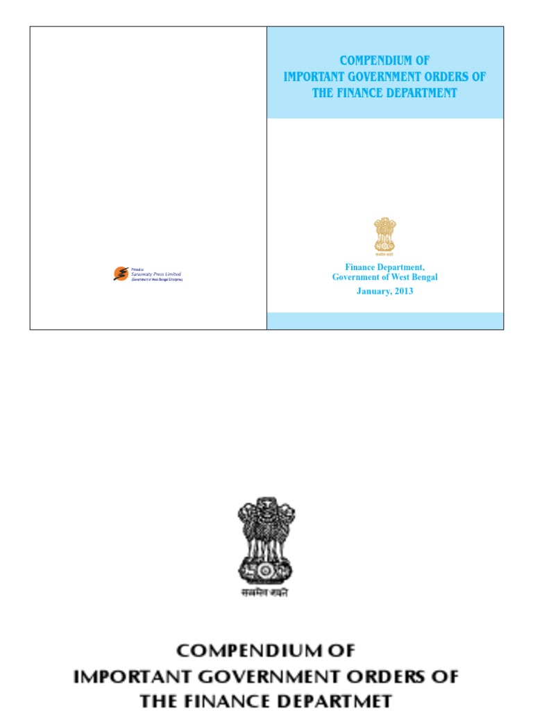 Compendium of Important Government Orders of the Finance Department ...