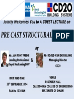 Pre Cast Structural Systems: Jointly Welcomes You To A GUEST LECTURE On