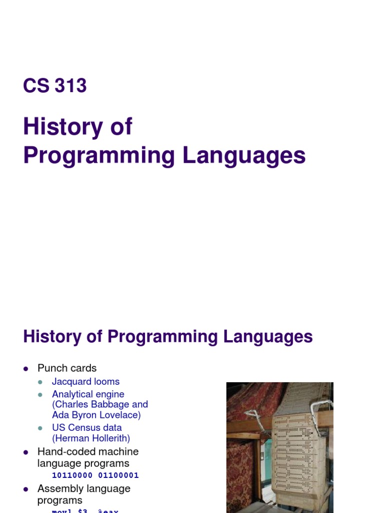History of Programming Languages | PDF | Programming Paradigms ...