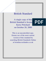British Standard: A Single Copy of This British Standard Is Licensed To Kerry Pritchard On October 20, 2000