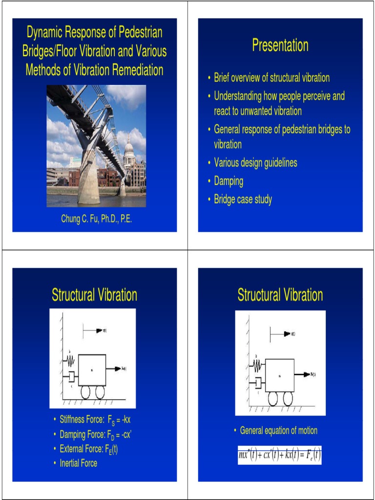 Pedestrian Bridge Vibration Analysis | PDF | Resonance | Mechanics