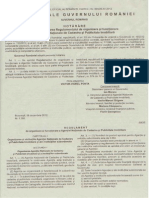 HG Nr. 1288 Din 2012 Pentru Aprobarea Regulamentului de Organizare Si Functionare A ANCPI PDF