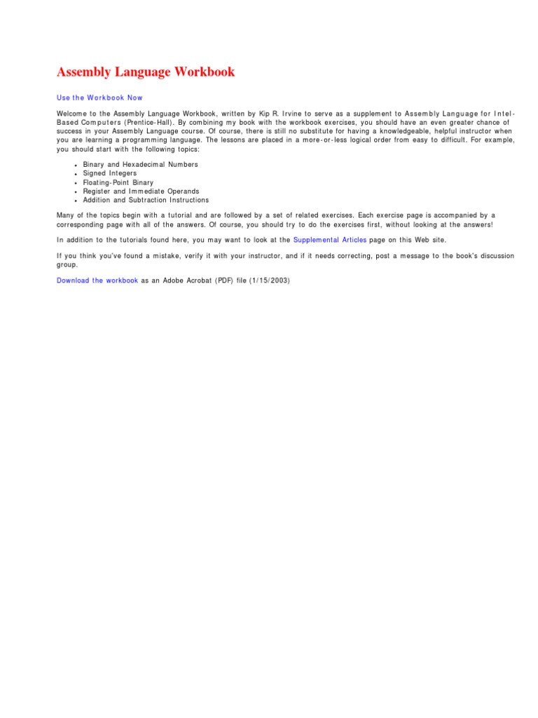 2 Asm Workbook | PDF | Teaching Methods & Materials | Computers