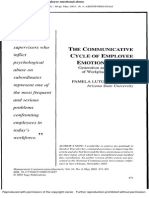 Workplace Abuse - The Communicative Cycle of Employee Emotional Abuse - Generation and Regeneration of Workplace Mistreatment (Cult of Workplace) PDF Afticle