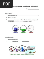 Physical Science Properties and Changes of Materials Hand Out