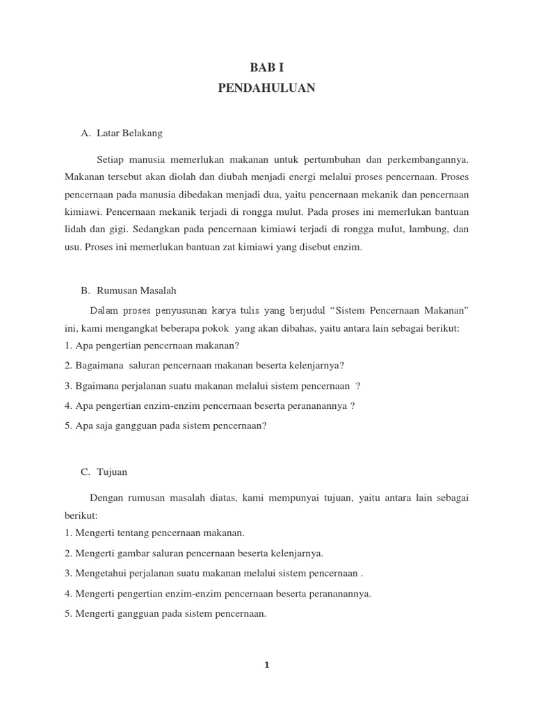 Makalah Sistem Pencernaan Manusia | PDF