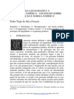 O Princípio Da Legalidade e a Segurança Jurídica - Um Ensaio Sobre Interpretação e Norma Jurídica