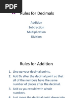 rules for decimals -x divide
