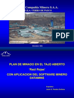 VOLCAN.- Plan de Minado en El Tajo Abierto “Raúl Rojas” Con Aplicacion Del Software Minero DATAMINE