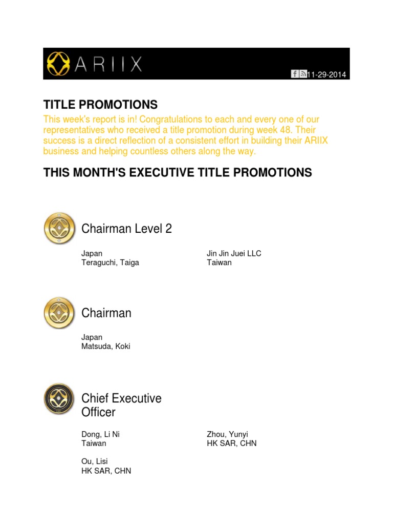 Weekly Title Promotion Week 48 | PDF | Surname | Imperial China