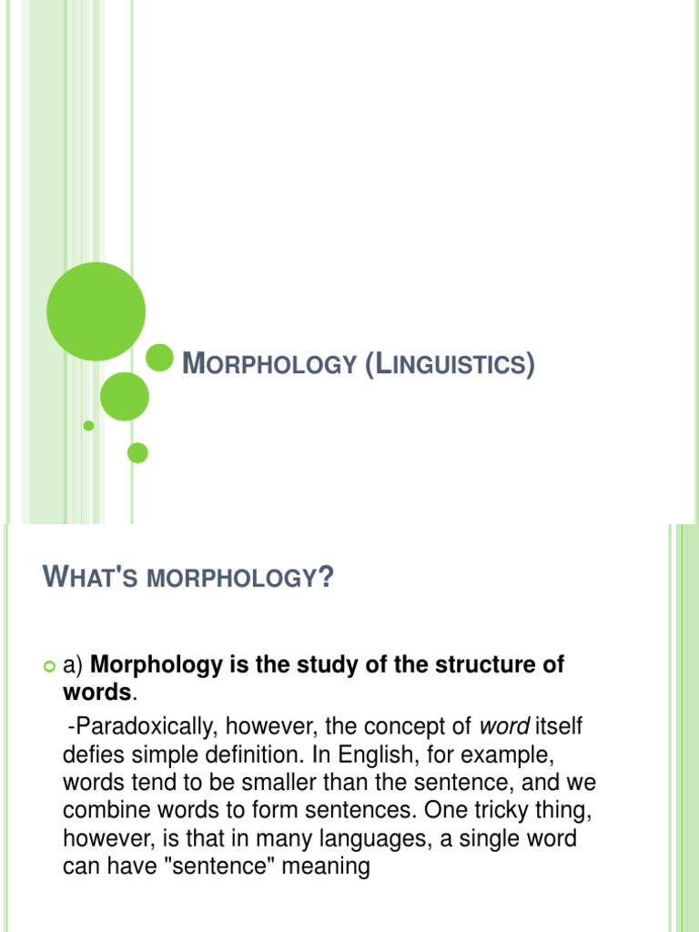 Understanding Morphology in Linguistics | PDF | Word | Morphology ...