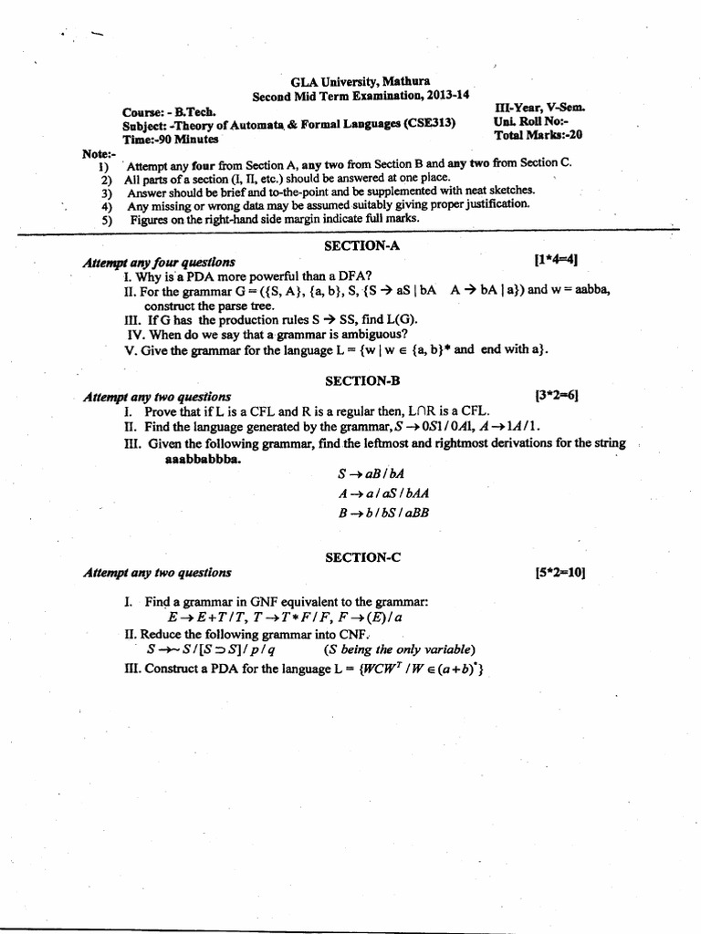 B.Tech Midterm Exam Papers 2013-14 | PDF | Xml | Computing And ...