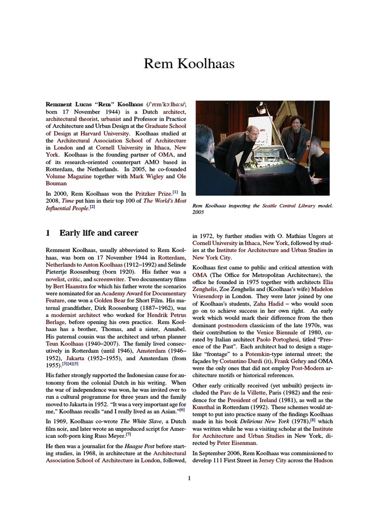Wikipedia Rem Koolhaas PDF