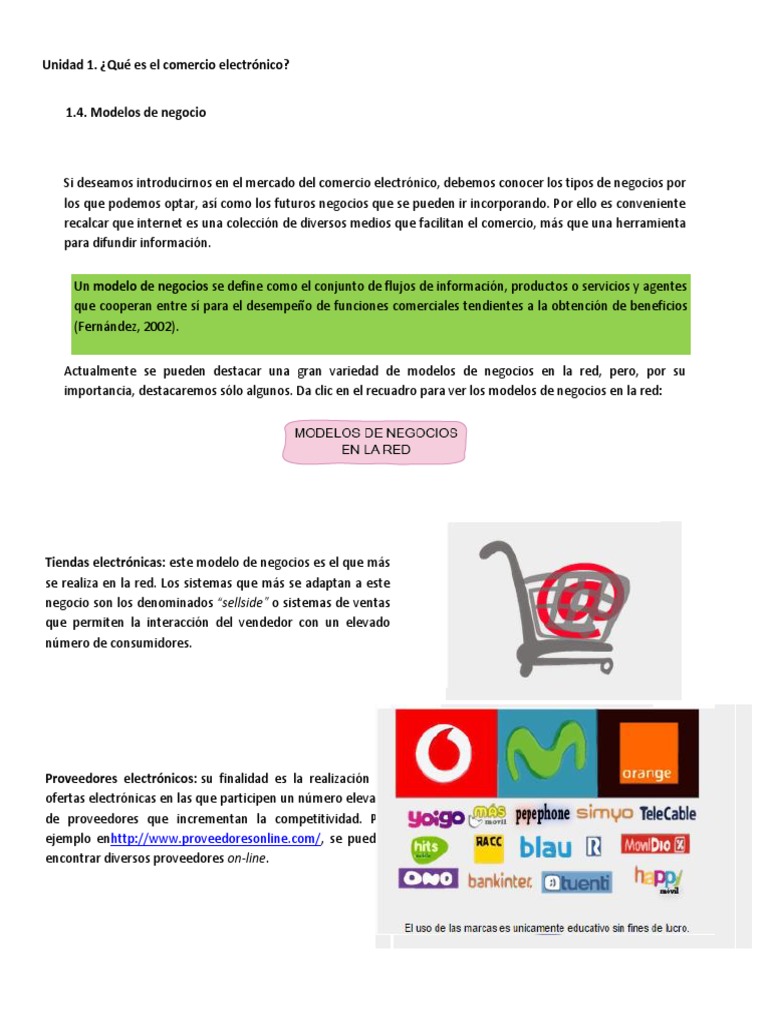 Modelos de Comercio Electrónico | PDF | Comercio electrónico | Comercio