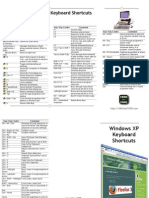 Windows XP Keyboard Shortcuts Trifold