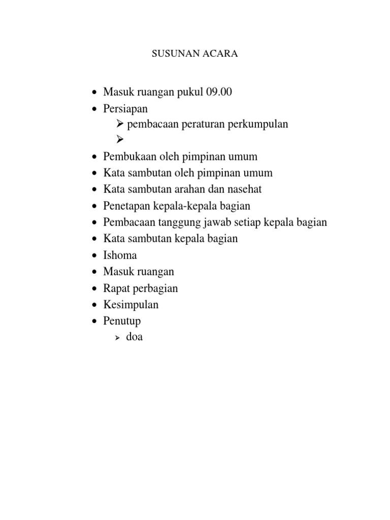 Cara Membuat Susunan Acara PDF