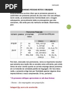Pronomes Pessoais Retos e Obliquos