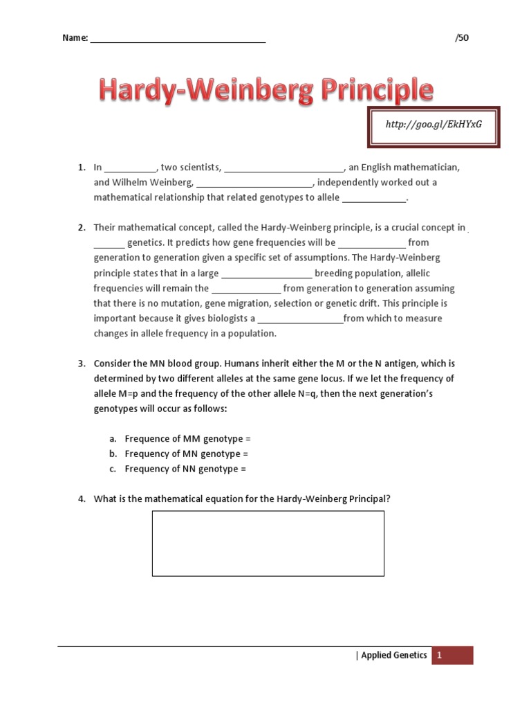 Hardy-Weinberg Principle and Inbreeding | PDF | Allele | Inbreeding