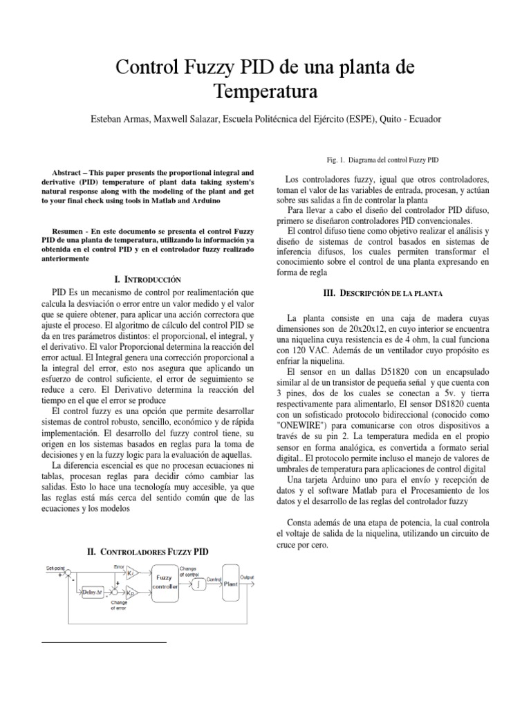 Control Fuzzy PID para Temperatura | PDF | Ingenieria Eléctrica ...