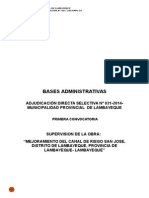 Bases Administrativas: Adjudicación Directa Selectiva #031-2014-Municipalidad Provincial de Lambayeque