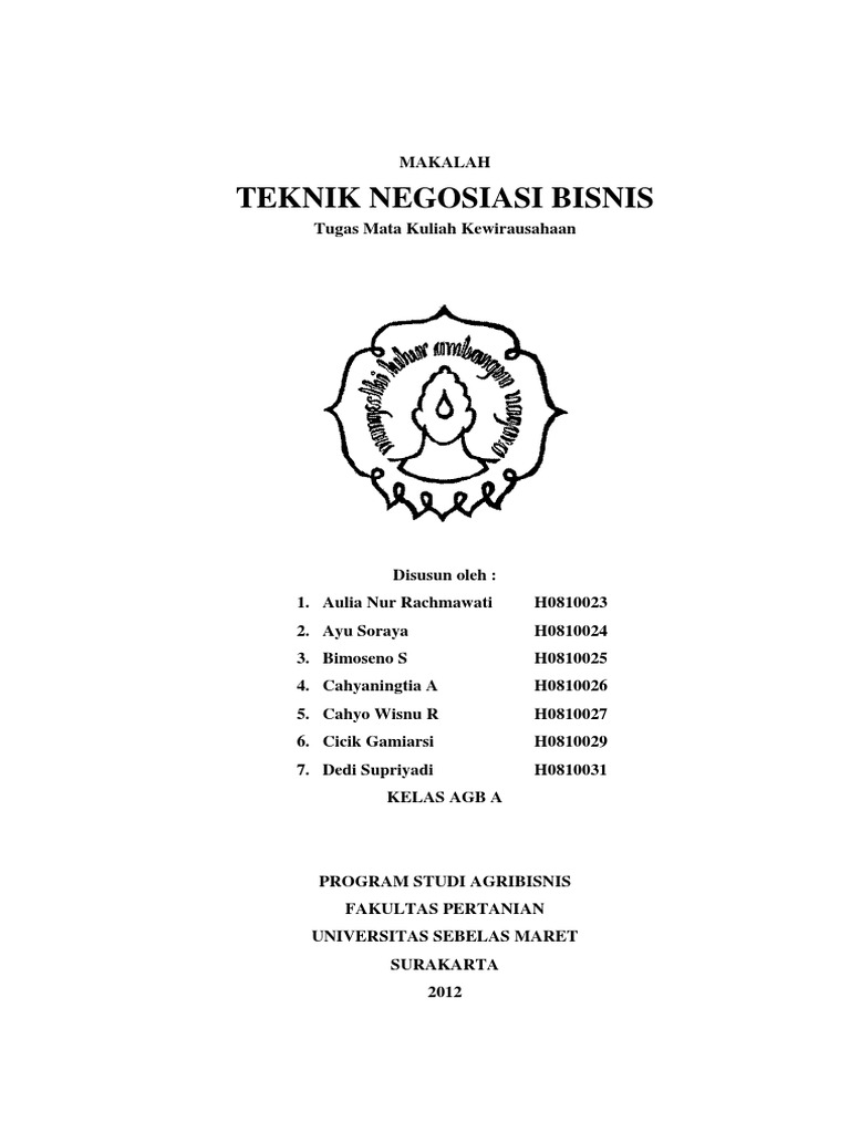 Makalah Teknik Negosiasi Bisnis Kel 4
