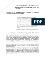 Introduccion Al Texto-Contribucion A La Critica de La Economia Politica Introduccion y Prologo