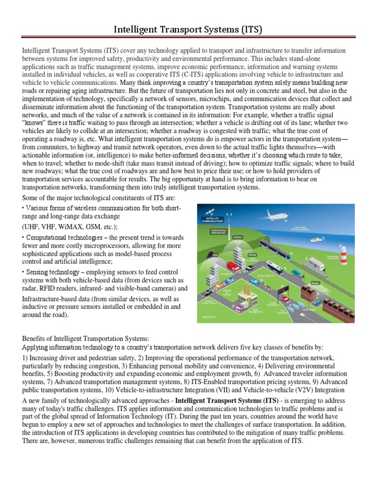 Intelligent Transport Systems (ITS) | PDF | Traffic | Systems Engineering