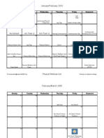 January/February 2010: Monday Tuesday Wednesday Thursday Friday Homework