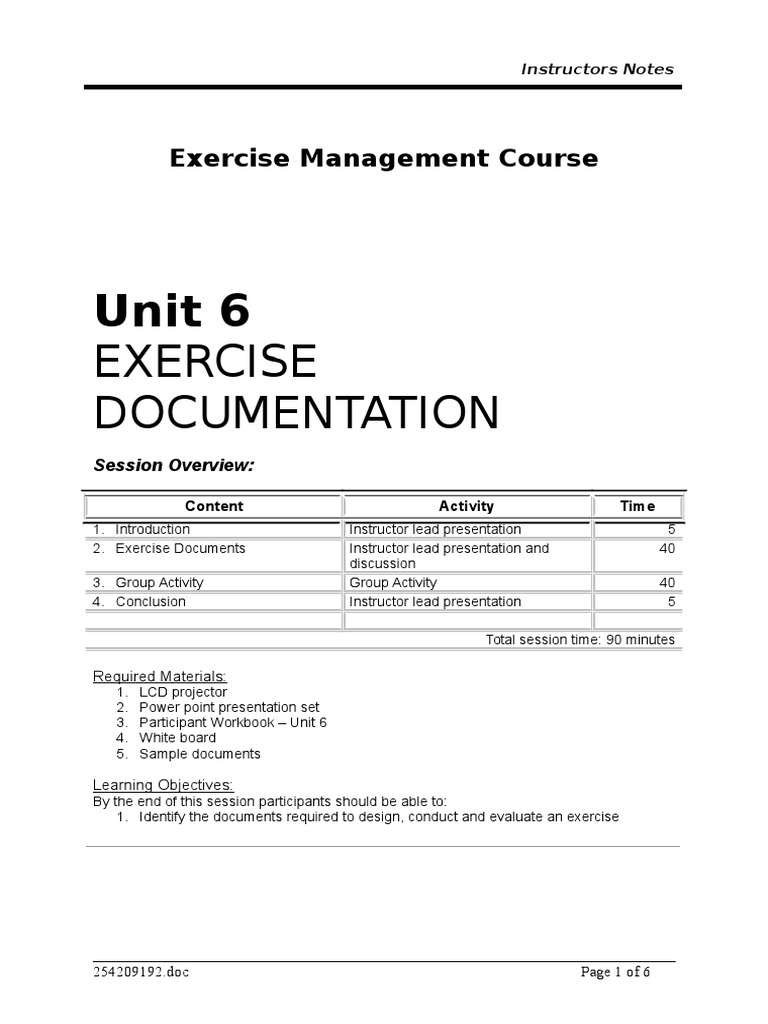 Essential Exercise Documentation Guide | PDF | Evaluation | Information