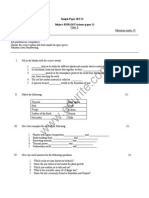 Class 6 ICSE Biology Sample Paper Set II