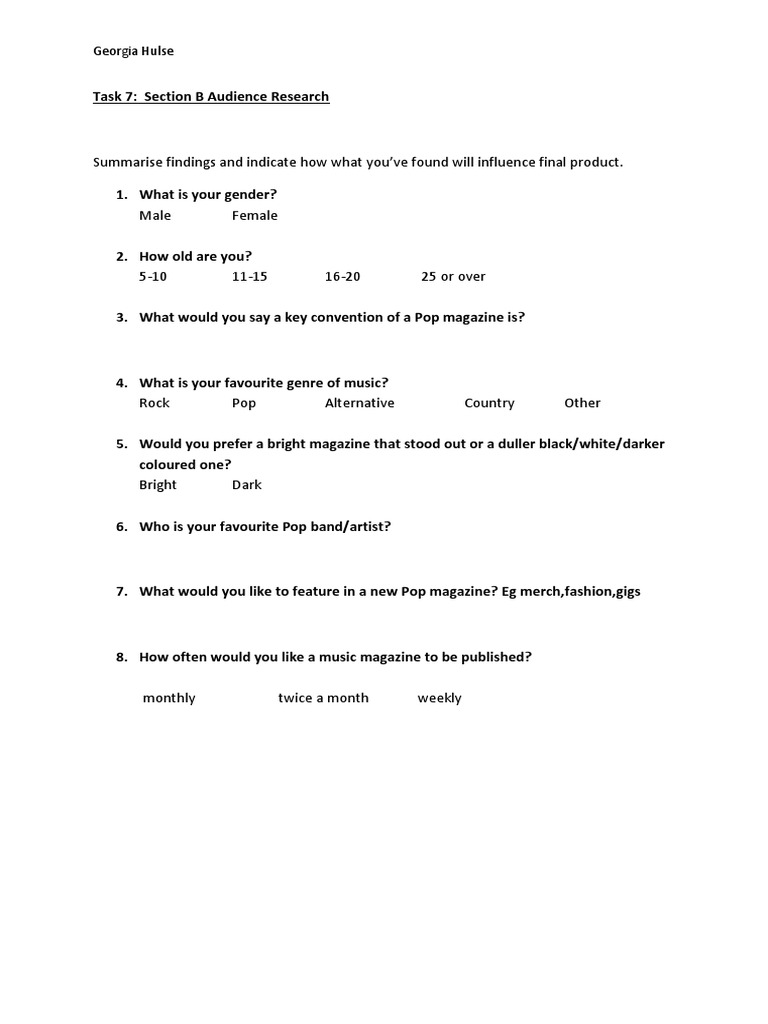 Pop Magazine Audience Research Insights | PDF | Social Science