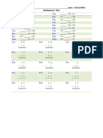 Mathematics Test