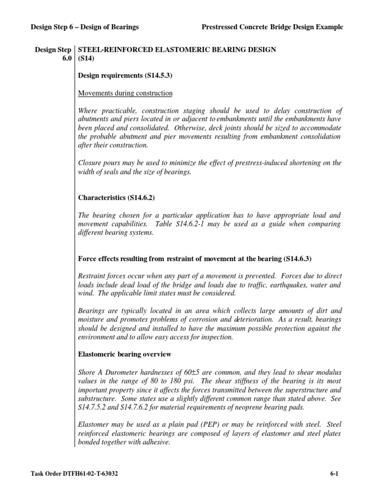 Elastomeric Bearing Design Example PDF Strength Of Materials