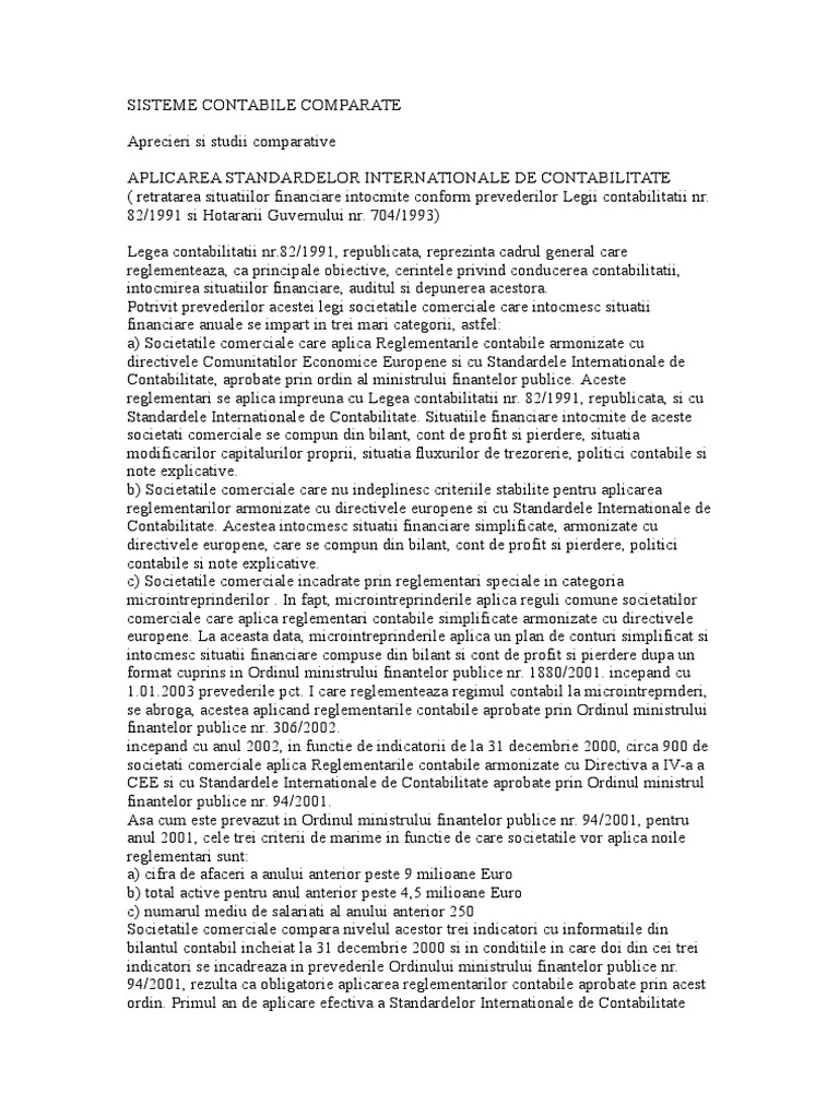 Sisteme Contabile Comparate | PDF