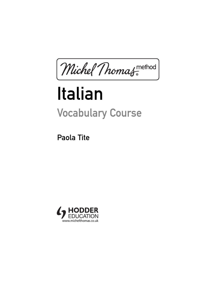 Vocabulary Italian PDF | PDF | Vocabulary | Language Education