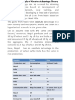 Case Example of Absolute Advantage Theory and Comparative Theory