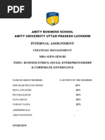 Internal Assignment: Amity Business School Amity University Uttar Pradesh Lucknow