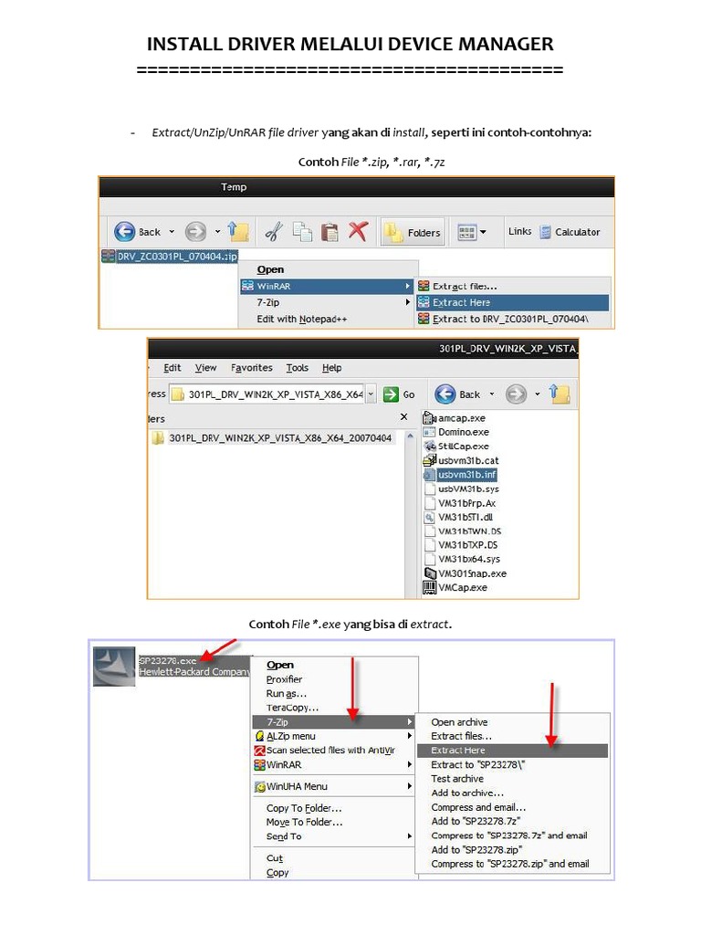 Install Driver via Device Manager Guide | PDF