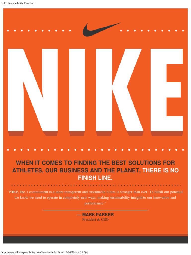 Nike Sustainability Timeline Nike Sustainability