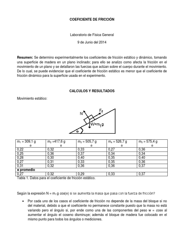 COEFICIENTE DE FRICCIÓN