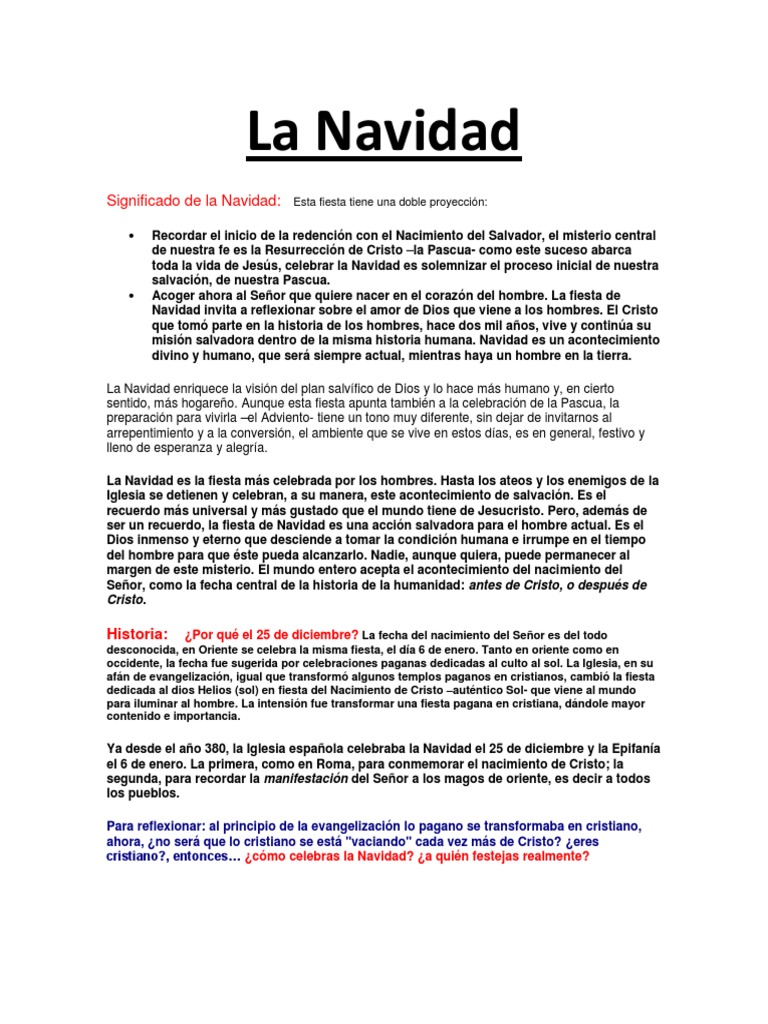 Concepto y significado de la Navidad | PDF | Navidad | Adviento