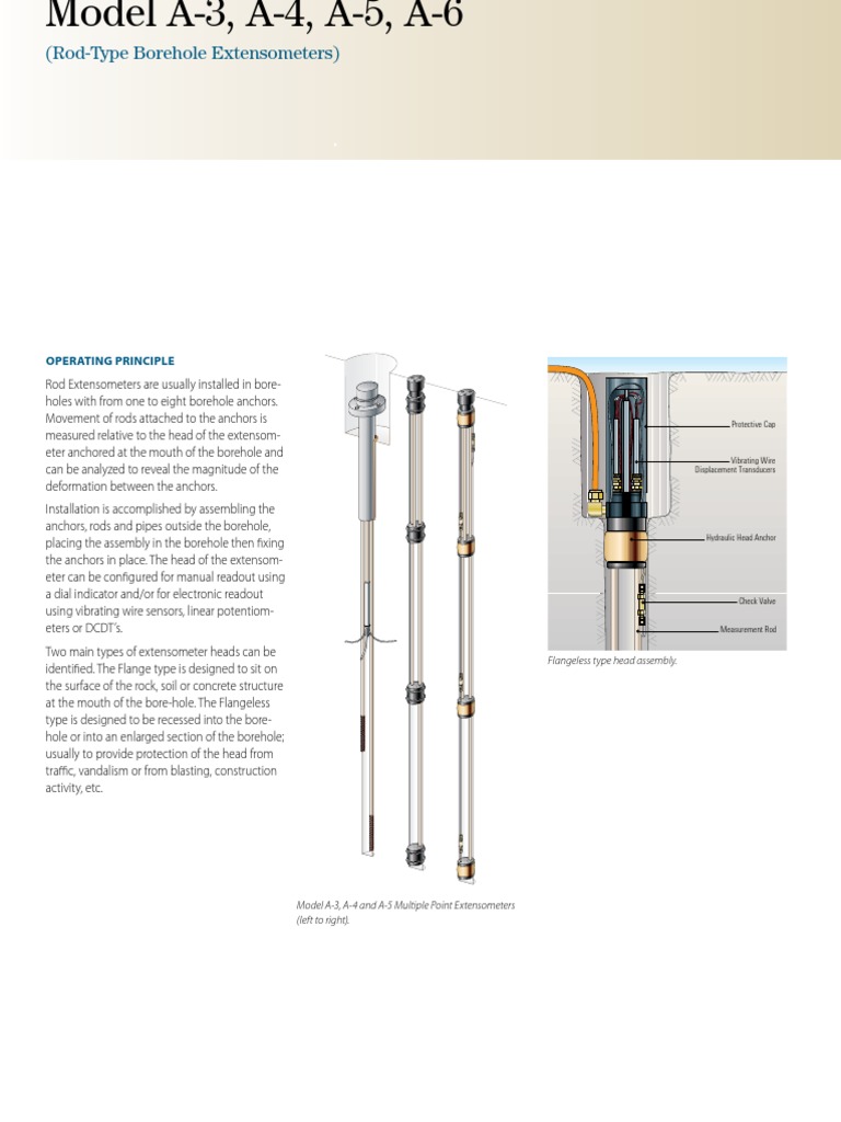 (Rod-Type Borehole Extensometers) : Applications | PDF | Anchor | Deep ...