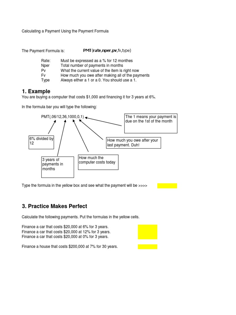 Understanding the PMT Formula in Finance | PDF