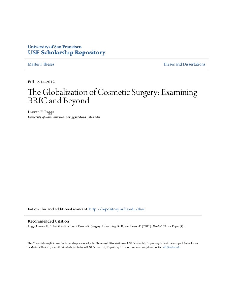 cosmetic surgery thesis