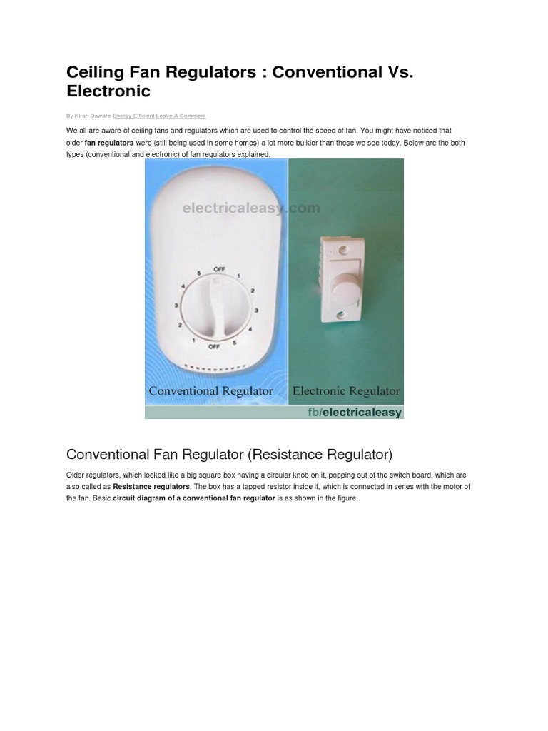 Ceiling Fan Regulators PDF
