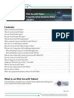 Rsa Securid Token: Frequently Asked Questions (Faqs) July 2014