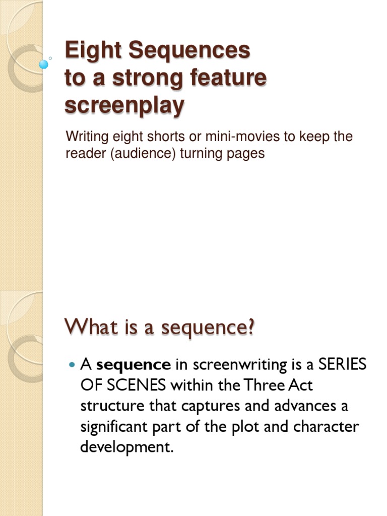 How to write sequences in screenplays