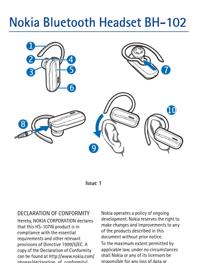Nokia Bluetooth Headset BH102 Battery Charger Bluetooth
